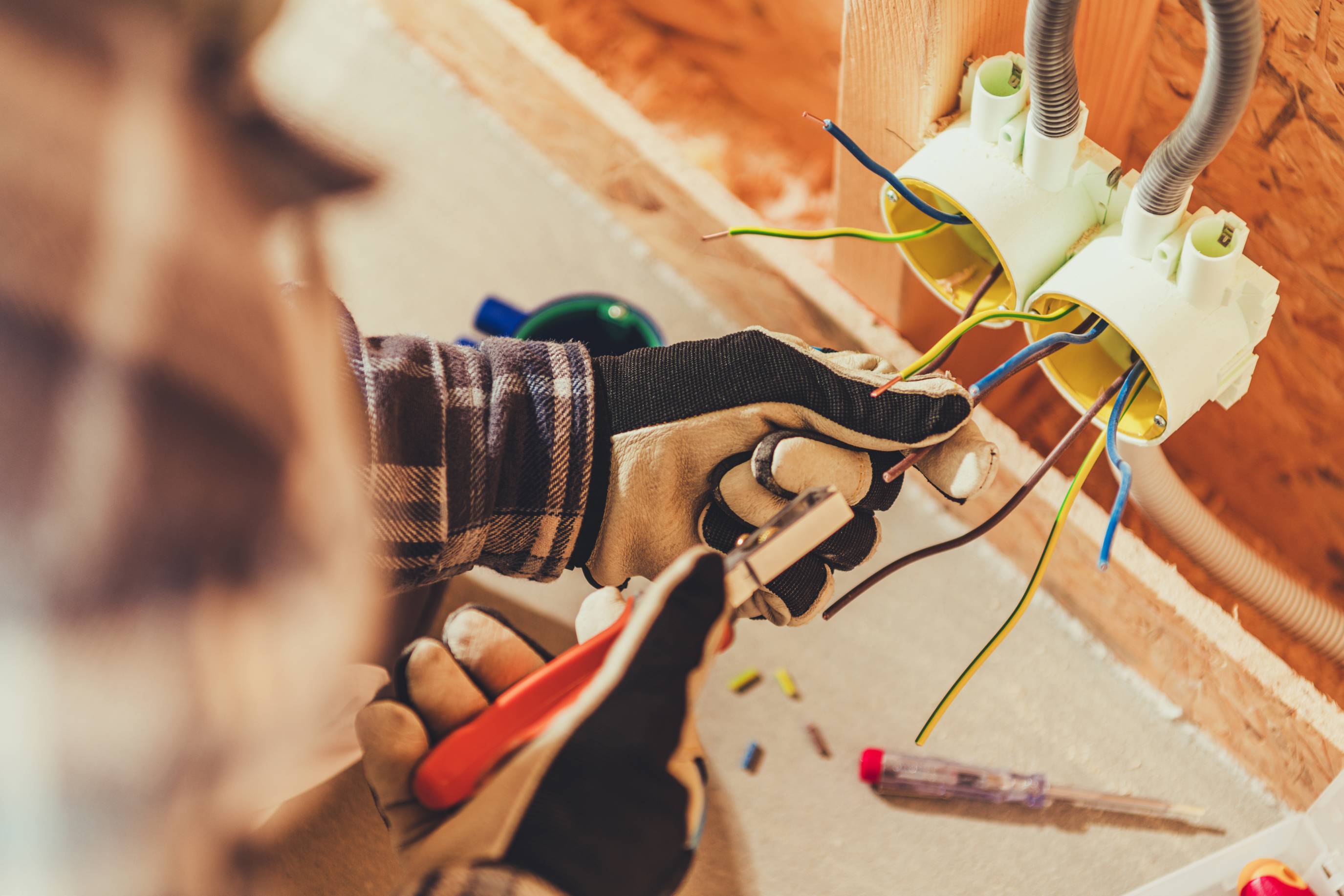 Electrician at work