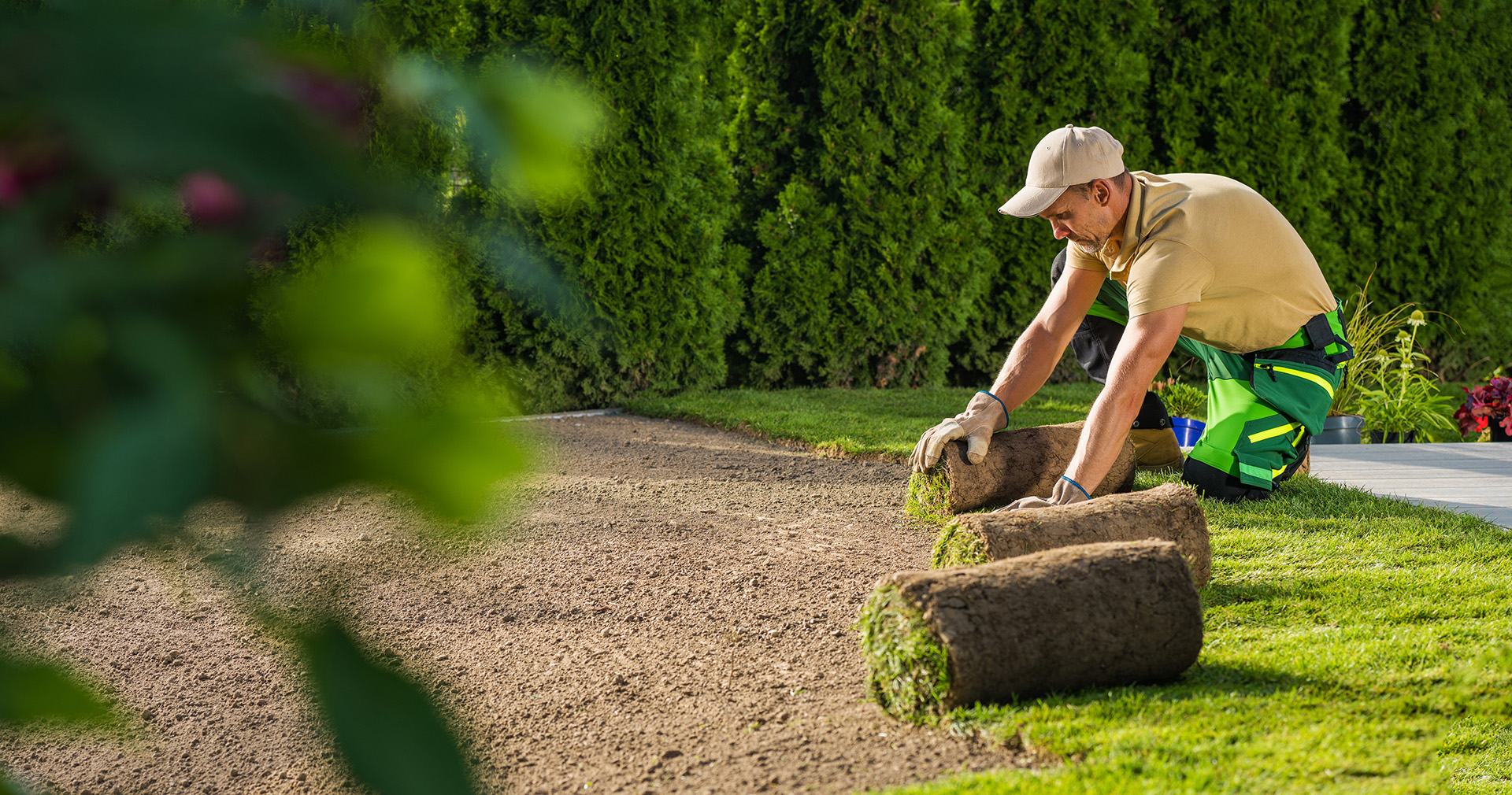 Landscaper at work